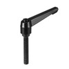 sourcing map M10 x 50mm Handle Adjustable Clamping Lever Thread Push Button Ratchet Male Threaded Stud Knobs Quick Release Screw Handles Bolts with Locking Lever Black