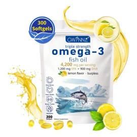 Gwynne Omega 3 Premium 4200mg 300 Cáps, Bacalao De Aguas Profundas Del Ártico Noruego, Que Contienen 1200mg Epa Y 900mg Dha Suplementos Alimentarios P