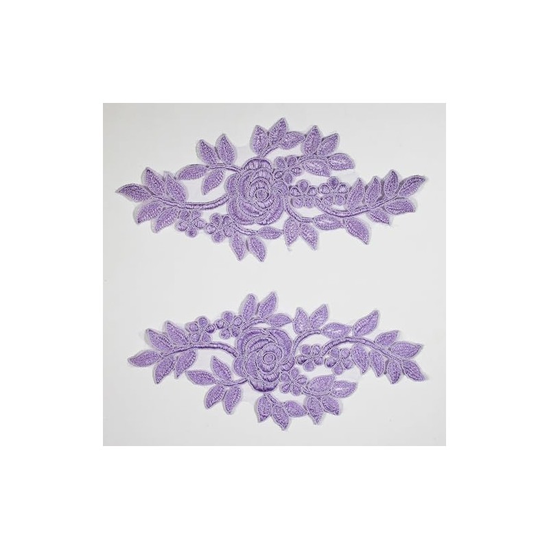 4 X Bridal Lace Applique Floral Corded Wedding Motif #61