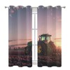 HDESDIS Green Tractor Farm Blackout Curtains for Bedroom, Modern Rustic