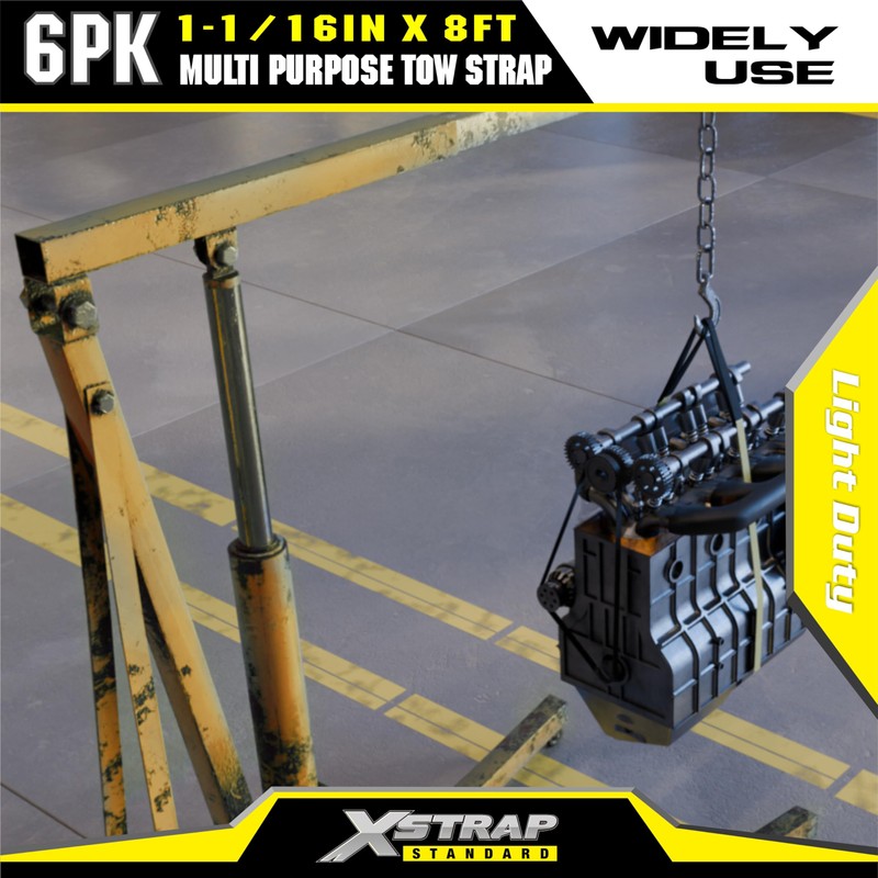 XSTRAP STANDARD 6PK 1" x8' Lift Sling Web Strap/Wear Guard
