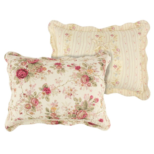 Greenland Home Antique Rose 100% Cotton Quilted Pillow Sham, Standard 20x26-inch, Multicolor