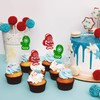 24 piezas de decoración para cupcakes de Navidad con purpurina,