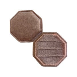 Engagement Ring Box Premium 3 Slot Octagon Wedding Ring Jewelry Box Vintage Velvet Ring Jewelry Box for Engagement & Wedding Ceremony Velvet Ring Box for Jewelry Display Ring Storage (Mauve)