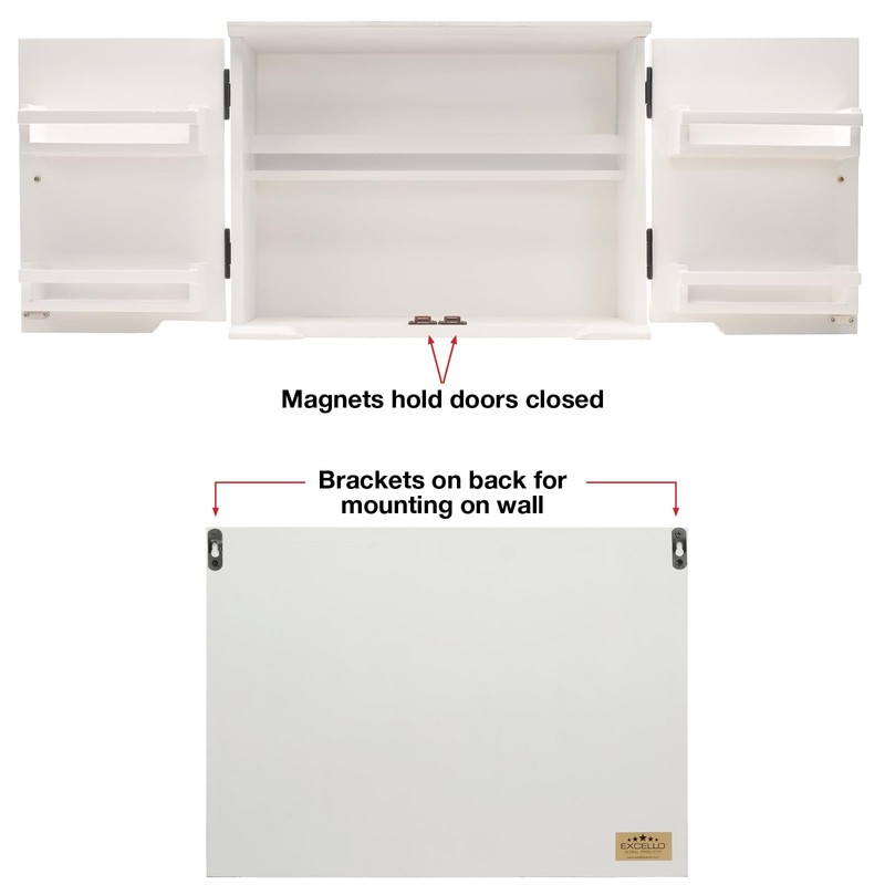 Excello Global Products Barndoor Spice Cabinet, White