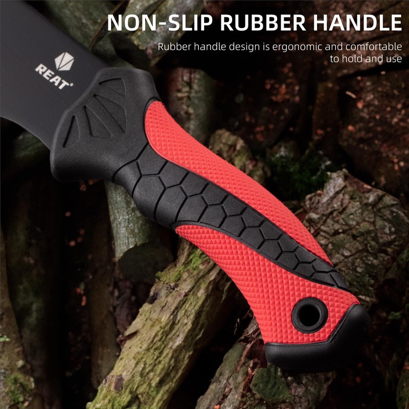 REAT Gardening Heavy Duty Machete,24" Full Tang Machete with Shaeth,Ergonomic