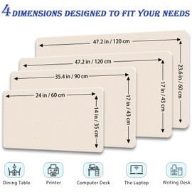 Large Desk Pad, 47.2" x 17" PU Leather Desk Mat for Desktop, Non-Slip Office Desk Mat for Desk, Desk Blotter Pad, Waterproof Computer Pad for Desk, Keyboard Mats for Home & Office (Apricot)