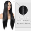 WIGER Long Black Wigs Natrual Black 1B Straight Black Hair