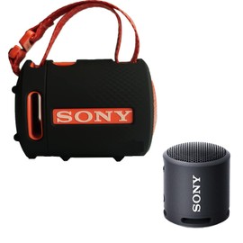 Silicone Case Cover for Sony SRS XB13 Extra BASS Wireless Portable Compact Speaker, Protective Skin Sleeve Shell with Standing Feet for Sony SRS-XB13 Speaker Accessories (Black)