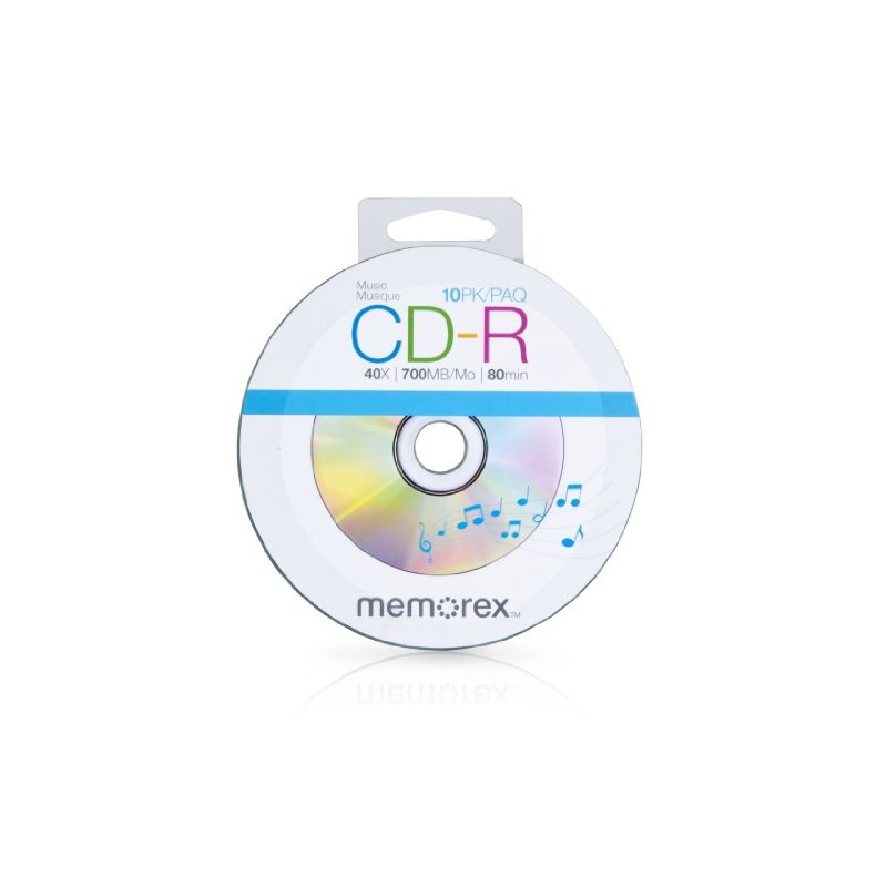 Memorex 99055 40x 700MB 80 Min Music CD-R Discs, 10