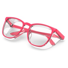 Stylish Safety Glasses, Clear Anti-Fog Anti-Scratch Protective Glasses For Men And Women (Deep Pink)
