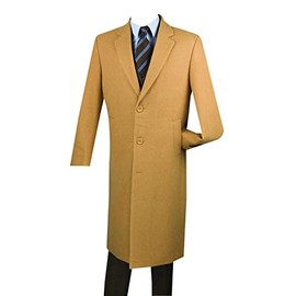 Vinci 3 Botton Single Breated Cashmere Wool Overcoat CL48-1-Camel-40L
