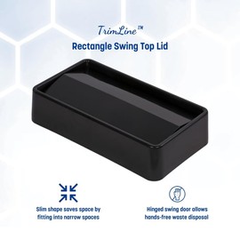 Carlisle FoodService Products 34202403 TrimLine Plastic Swing Top Lid, 20.19" x 11.56" x 4-1/2", 15-23 gal, Black
