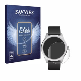 Savvies Pack of 4 Full Screen Protectors for Withings ScanWatch 2 (42 mm) Full Cover Screen Protector [3D Curved, Transparent, Anti-Fingerprint]