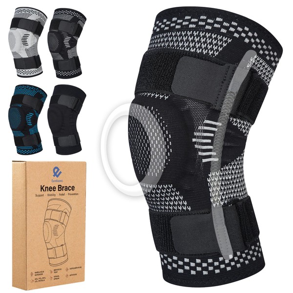 Eurekawa Knee Brace with Non Slip Seam Strip – Breathable