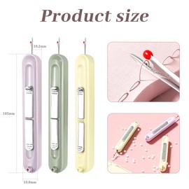 2 in 1 Needle Threader Seam Ripper3 PCS Sewing Machine Needle Threaders, 2 in 1 Needle Threading Tool, Multifunctional Seam Rippers for Sewing, for Hand Sewing Crafting Knitting