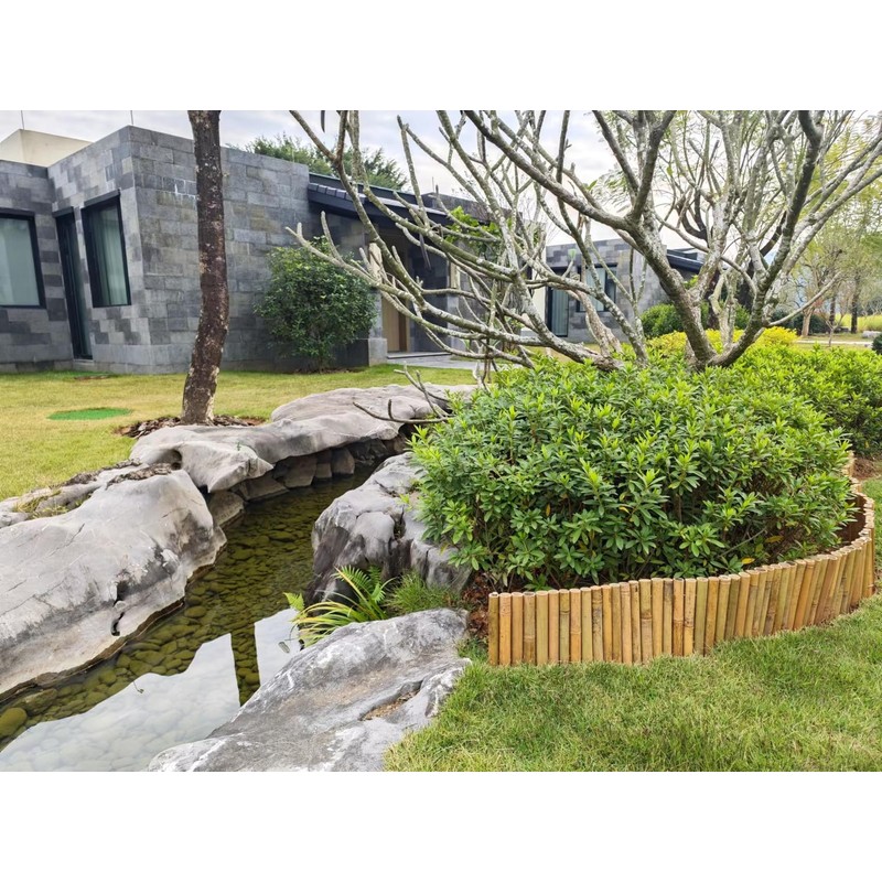 HTWNK Bamboo 2 Pack Short Fence Outdoor Landscape Edging Flexible