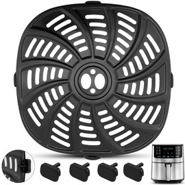 Air Fryer Replacement Parts for Gourmia GAF716 GAF778 GAF798 7 QT Air Fryer, Oval 8.97''*8.97'' Food Grade Stainless Steel Air Fryer Accessories Grill Pan Grill Plate Crisper Plate Tray Rack