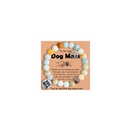 Leyung Dog Mom Gifts for Women, Dog Mom Mothers Day, Paw Charm Bracelets Christmas Birthday Jewelry Gifts for Dog Lovers Dog Mom