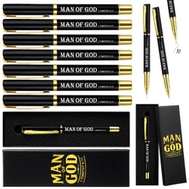 Sayglossy 20 Sets Father's Day Man of God Gifts Bulk for Men Man of God Pens with Boxes Bible Verse Ballpoint Pens Christian Appreciation Gifts Religious Boxes for Church Men Dad Pastors Godfather