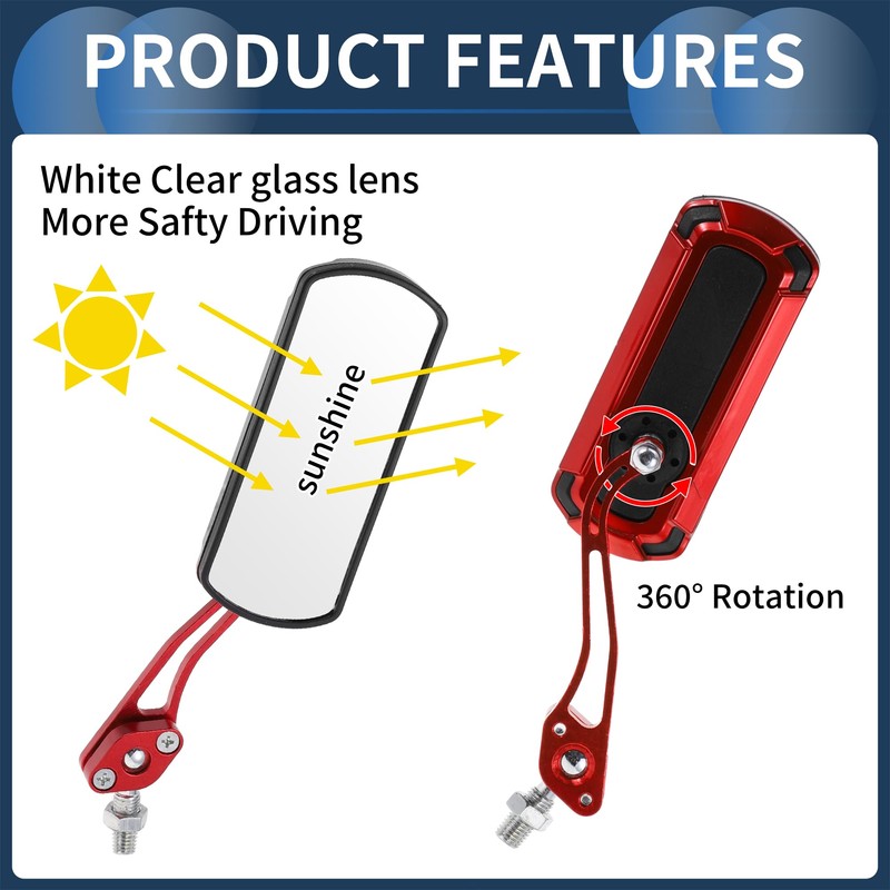 INFINAUTO Motorcycle Rear View Mirrors Bar End Side Mirrors Mount