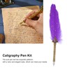 Quill Pen Set Retro Elegant Exquisite Pattern Smoothing Writing Feather
