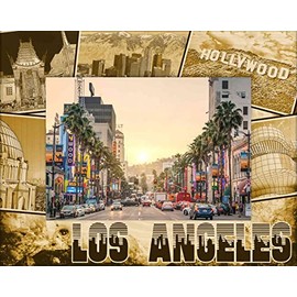 Saddle Mountain Souvenir Los Angeles California Laser Engraved Wood Picture Frame Landscape (5 x 7)