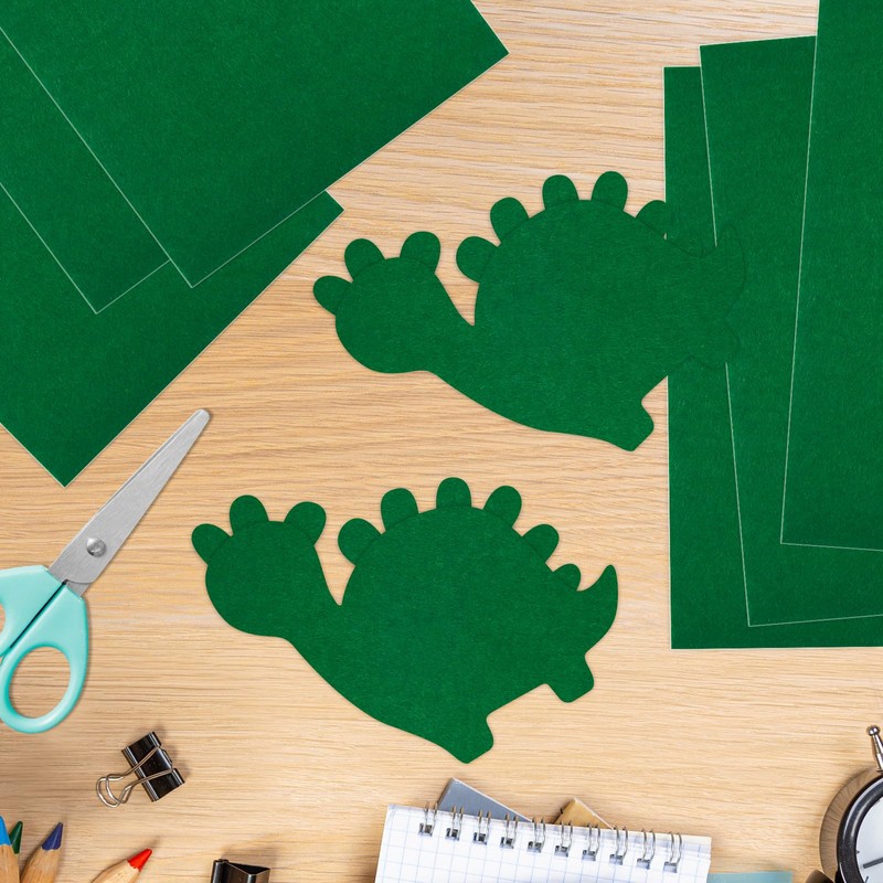 BOUBONI 10PCS Green Self Adhesive Felt Fabric Sheets Sticky Felt