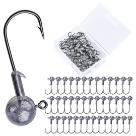 Goture Round Jig Head, Lead Jig Head Hooks for Freshwater Saltwater Fishing, Swimbait Jig Heads with Fishing Box for TroutBass Fishing, Crappie Pro Jig Heads