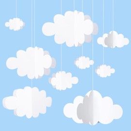 8 Pcs 3D Cloud Decorations Hanging Clouds for Ceiling Artificial Clouds Props Fake Cloud Ornaments Cloud Props for Art Wedding Bridal Shower Bedroom