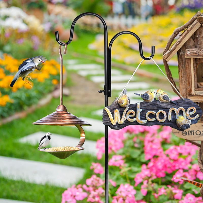 2 PCS Adjustable Double Shepherds Hook for Outdoor 47 inch
