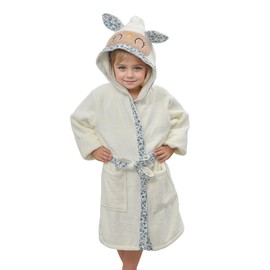 WYTbaby Children's Girls' Fleece Dressing Gown with Hood Soft Bathrobe for Boys and Girls 4-14 Years, Green