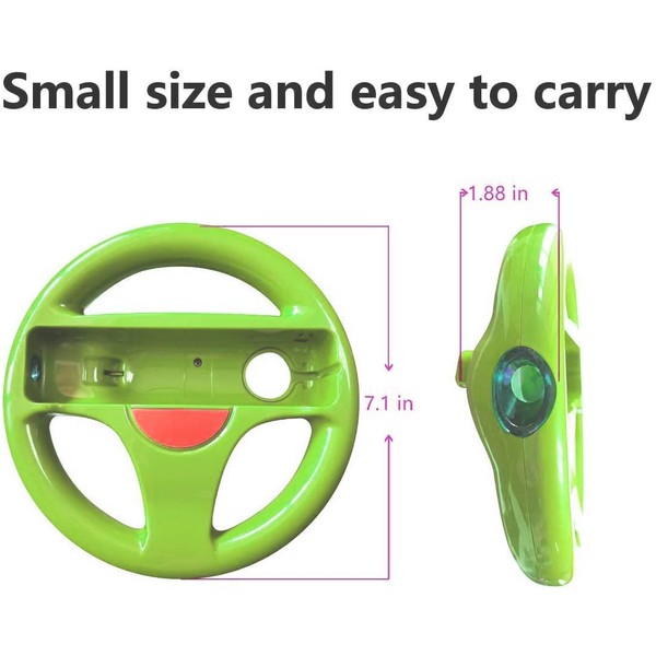TheMax Green Wheel Steering wii Controller Design Stand Mario Kart