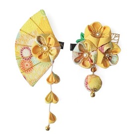 Shichi-Go-San Hair Ornament, Yukata, Cherry Blossom, Flowers, Hakama, Kimono, Kimono, Kimono, Decoration, Graduation Ceremony, Flower with Bell Included, Handmade Knobs for Girls, Children, Hair