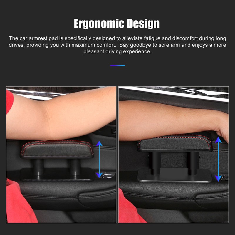 Car Armrest Pad Left Elbow Support Universal Leather Arm Rest
