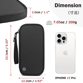 Azarxis Passport Holder for Travel Family RFID Blocking Wallet Document Organizer Bag Water-Resistant Passport Wallet with Neck Lanyard Credit Cards Case (Black)