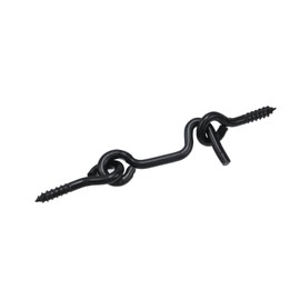 Wealrit 20 Set Hook and Eye Latch for Door Iron Cabin Hook Eye Latch Swivel Window Hooks Gate Door Hook Lock(Black, 1.7 Inch)