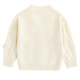 Simplee kids Baby Cardigan Cable Knits Toddler Cardigan Long Sleeve Fall Winter Open Front Knit Sweaters Beige