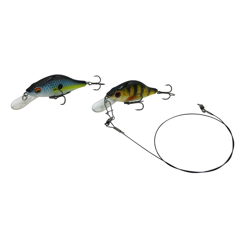 PetrisCatch Crankbait Wobbler Set of 4 + 4 Steel Leaders,