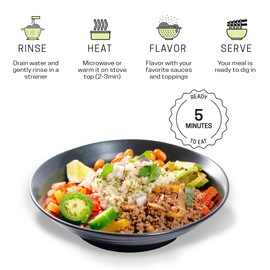 Well Lean USDA Organic Konjac Shirataki Rice - Low Carb, Keto Rice, 6 Pack (12 Servings) - Ideal for Keto, Paleo, and Low Carb Diets - Ready to Eat, Low Carb 2gm, Low 5 Cal