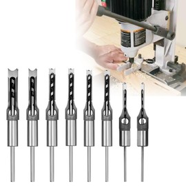 HSOKEW Woodworking Square Hole Drill Bits, Wood Mortising Chisel Set Wood Square Hole Mortising Chisel Drill Bit for Mortising Machines (7/30, 1/4, 5/16, 3/8, 7/16, 1/2, 9/16, 5/8)