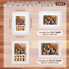 Bruislard 3 1/2 X 5 Picture Frame, 3.5 X 5 Photo Frame, 2 Pack White 5x3.5 Picture Frames for Tabletop and Wall