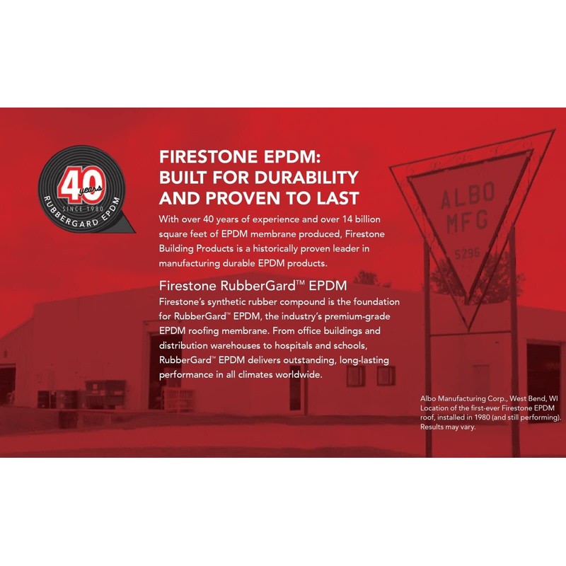 7.5' x 15' Firestone Rubbergard 45-Mil EPDM Roofing Rubber