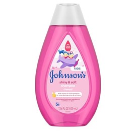 Johnson's Baby - Champú para niños Shiny & Soft, sin lágrimas, con aceite de argán, suave y sin sulfatos, 13.6 onzas líquidas