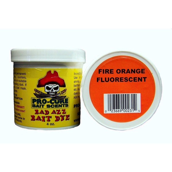 Pro-Cure Bad Azz Powder Dye, 4 oz, Fire Orange Fluorescent