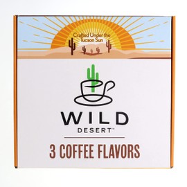 Wild Desert Gourmet Coffee Syrup Sampler Gift Set in Box 3 Pack BPA-Free Plastic 12 oz. Bottles with Pour Top - Vanilla, Horchata, Hazelnut Made with Non-GMO, 100% Pure Cane Sugar