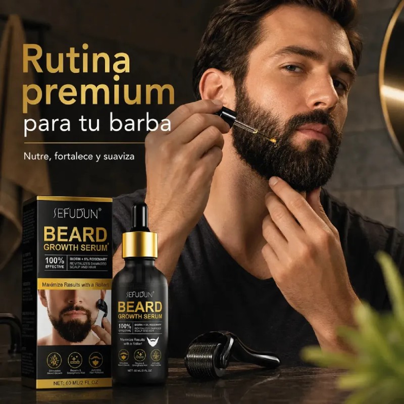 Sérum Para Barba Estimula El Crecimiento, Biotina Y Romero Neutra