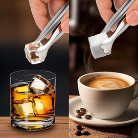 U Chef Mini Pinzas para Servir, Pinzas de Cocina de Acero Inoxidable de 10,9 cm, Perfectas para Aperitivos, Postres, Azúcar y Hielo, Ideal para Cafeterías y Fiestas.