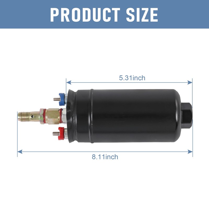 External Inline Fuel Pump Electric 300LPH High Flow 12V Replacement