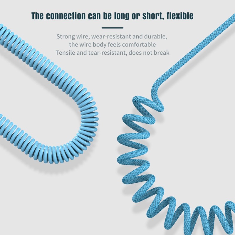 Mechanical Keyboard Cable Double Sleeve Custom Coiled with Detachable Metal